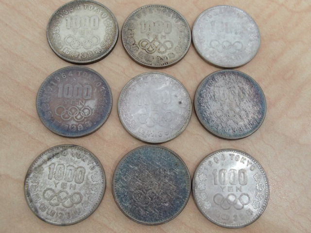 東京オリンピック 1000円銀貨 1964年 昭和39年 【9枚セット】A57861 昭和39
