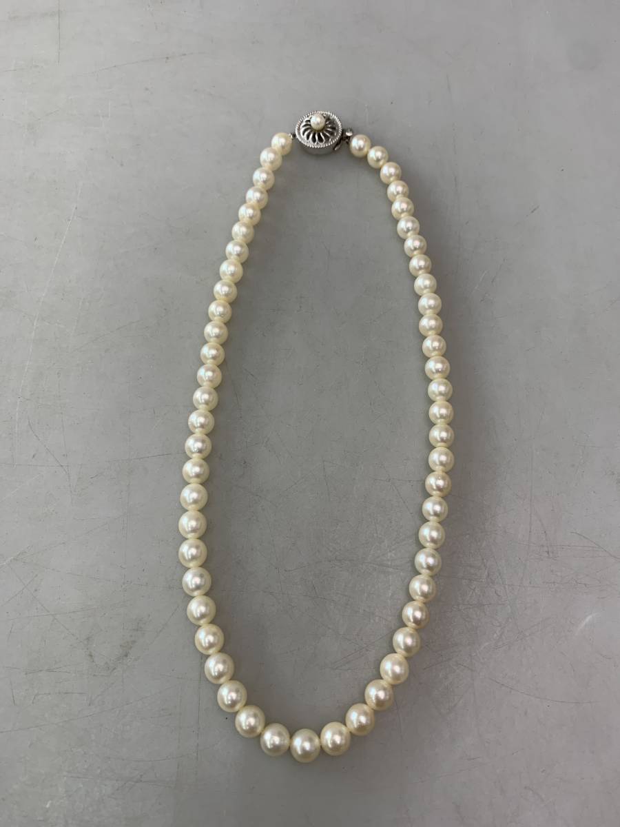 本真珠 ネックレス 球7.0～7.3mm 全長43cm 美品 パールネックレス 本