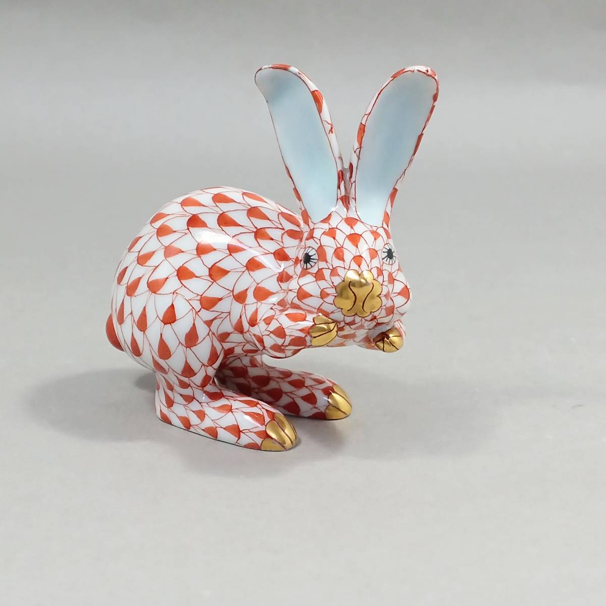 ◇ヘレンド HEREND 卯 兎 うさぎ ウサギ フィギュリン レッド 赤 陶器