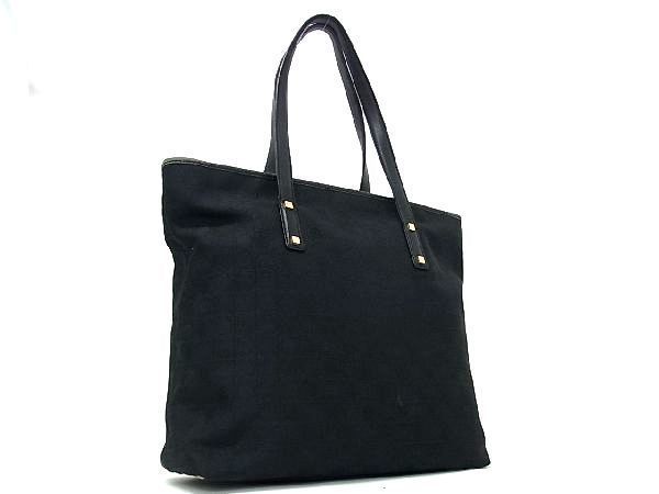 1円 Salvatore Ferragamo フェラガモ AU-21 2812 ガンチーニ ナイロンキャンバス ショルダーバッグ トートバッグ ブラック系 AS0164