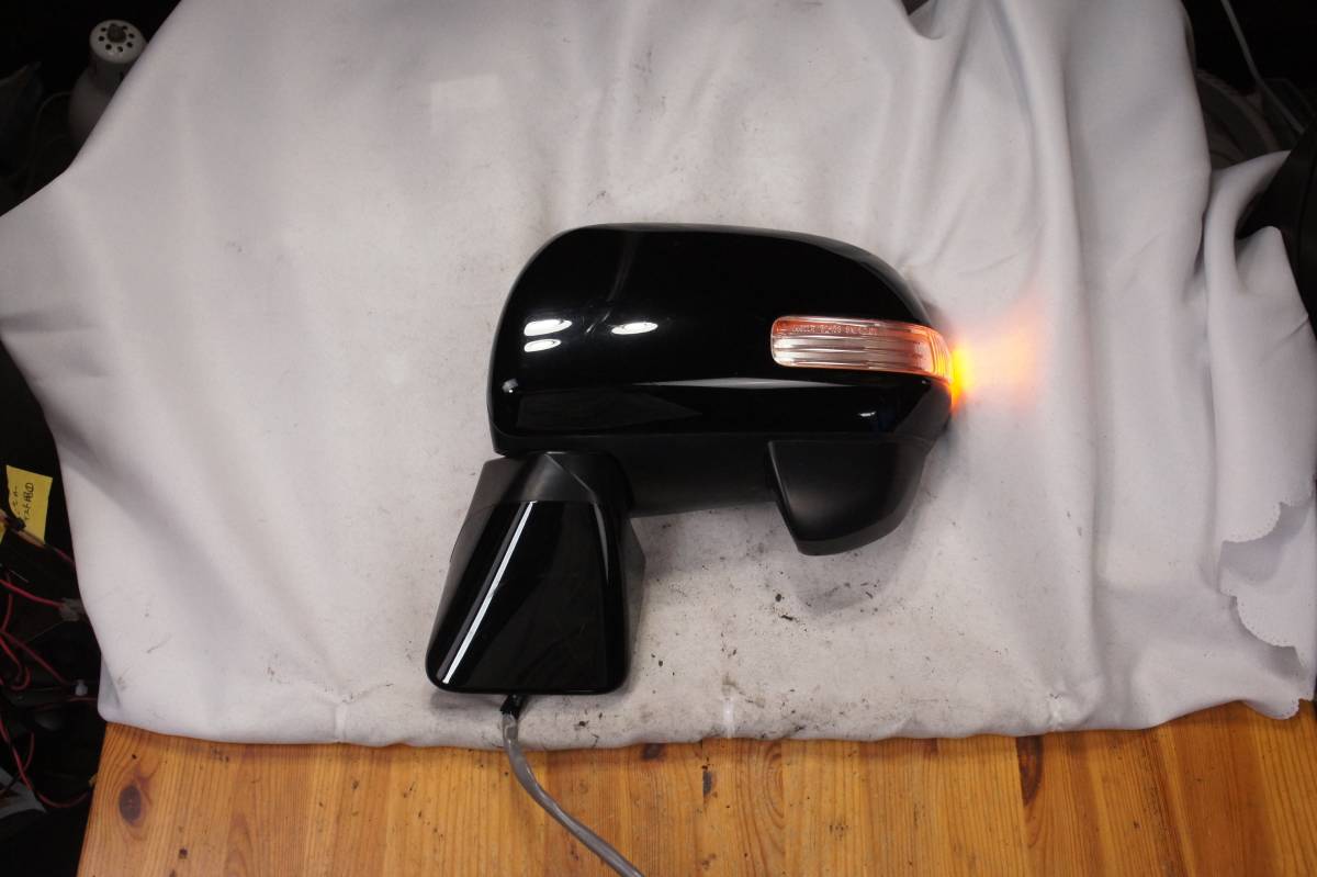 動作OK 助手席側 7P 202 ブラック ZRR70 ZRR75 ヴォクシー ノア サイドミラー ウインカー 左 52-158 トヨタ 純正 参考 87940-28B10 @2981s