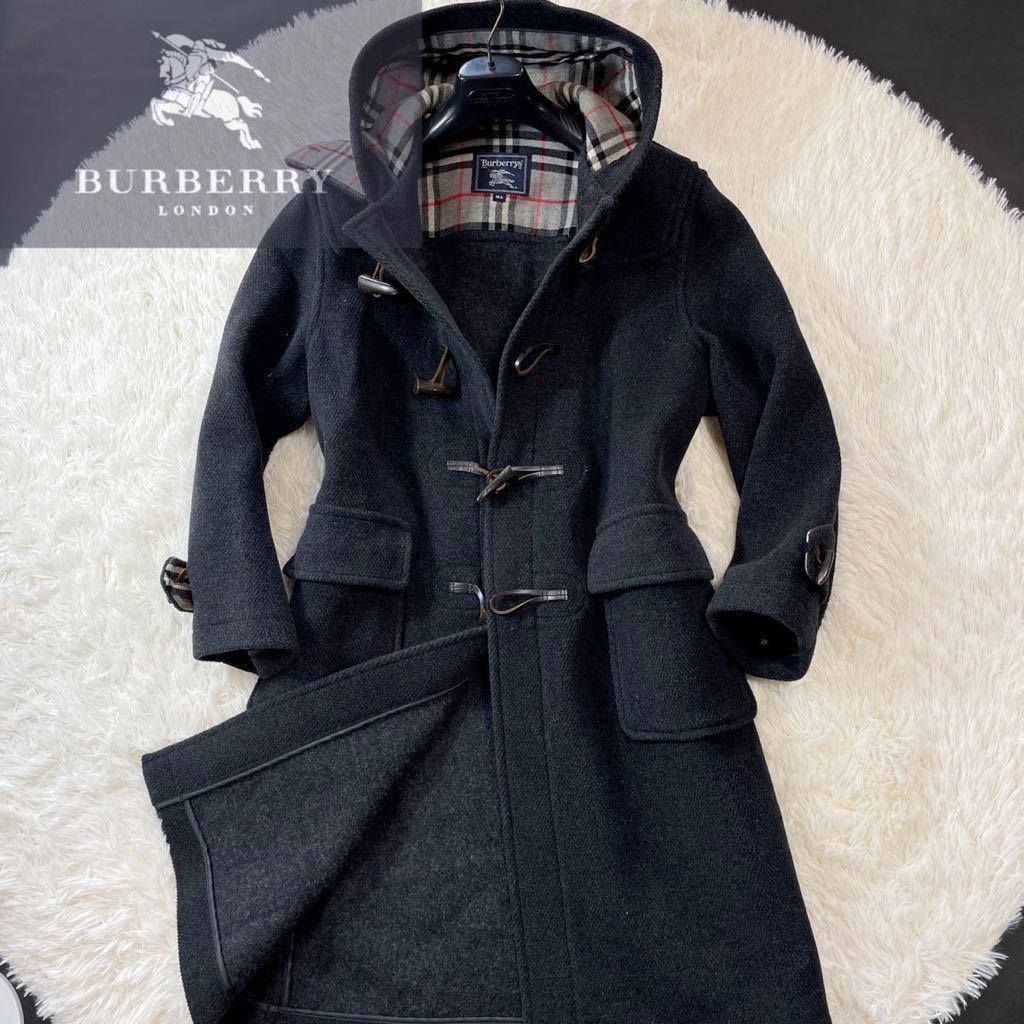 定価18万●超美品BURBERRY collection●ノバチェック総柄●柔らかなメルトン〜!!高級ダッフルコート●メンズ　バーバリーコート　L大きめ