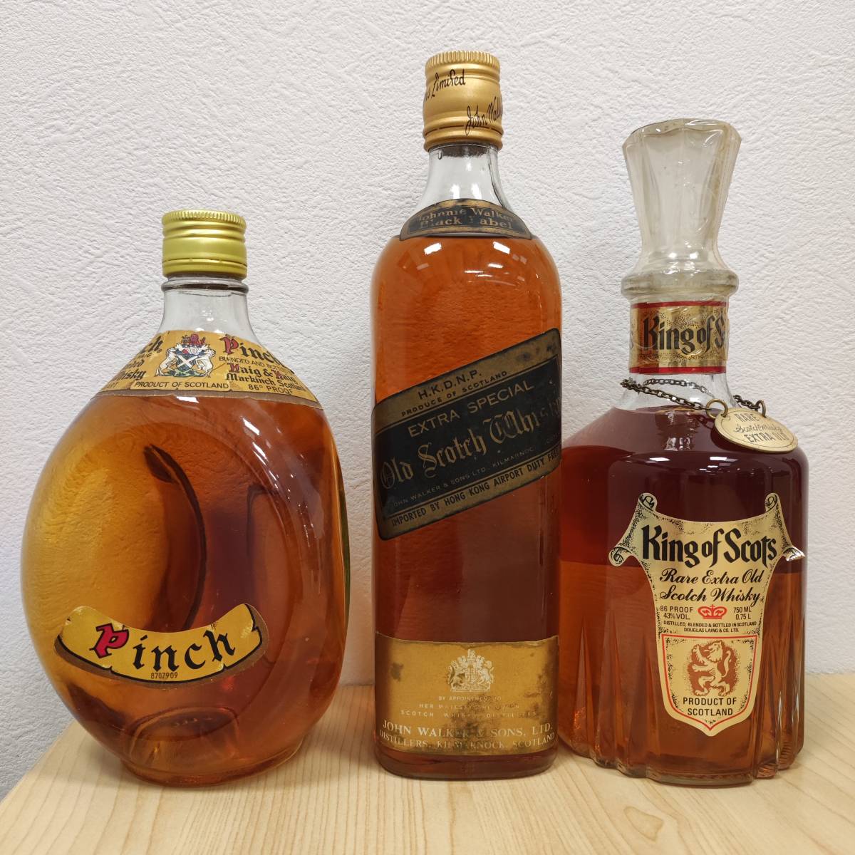 スコッチ3本まとめ ジョニーウォーカー黒ラベル / ピンチ 43% 760ml 