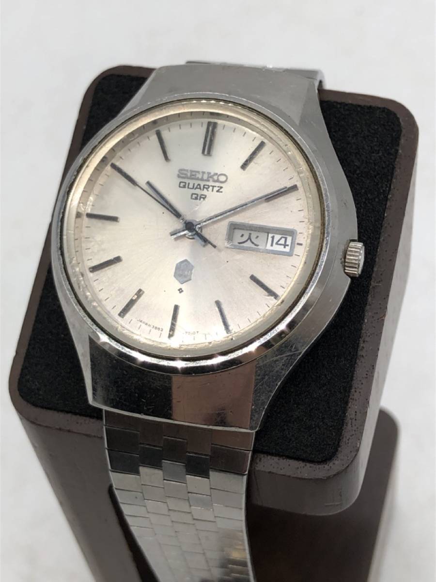 0901-536MK④4257 腕時計 SEIKO セイコー QUARTZ QR クォーツ デイデイト シルバー 416709 / 3863-7010