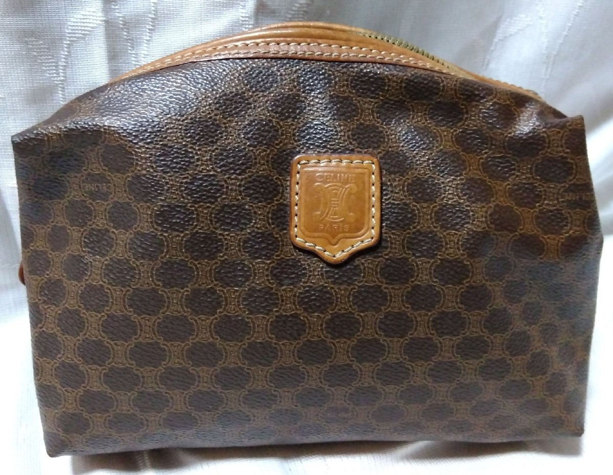 ☆CELINE セリーヌ☆ セカンドバッグ ポーチ型バッグ PVC×レザー 