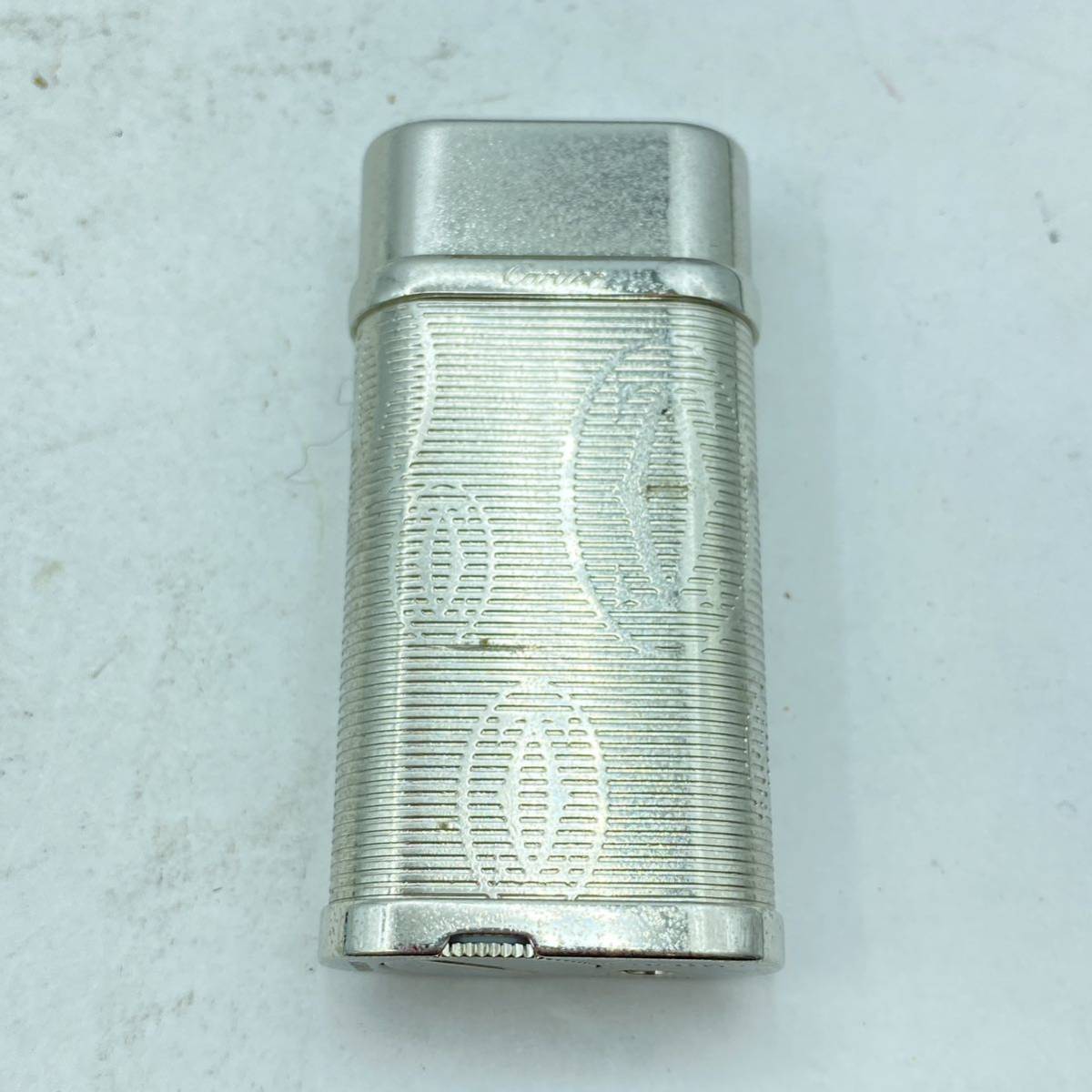 B-10-196】ライター Cartier カルティエ シルバーカラー ロゴ 箱付き