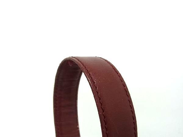 1円 Cartier カルティエ マストライン レザー クロスボディ ショルダーバッグ 斜め掛けかばん レディース ボルドー系 AR4036