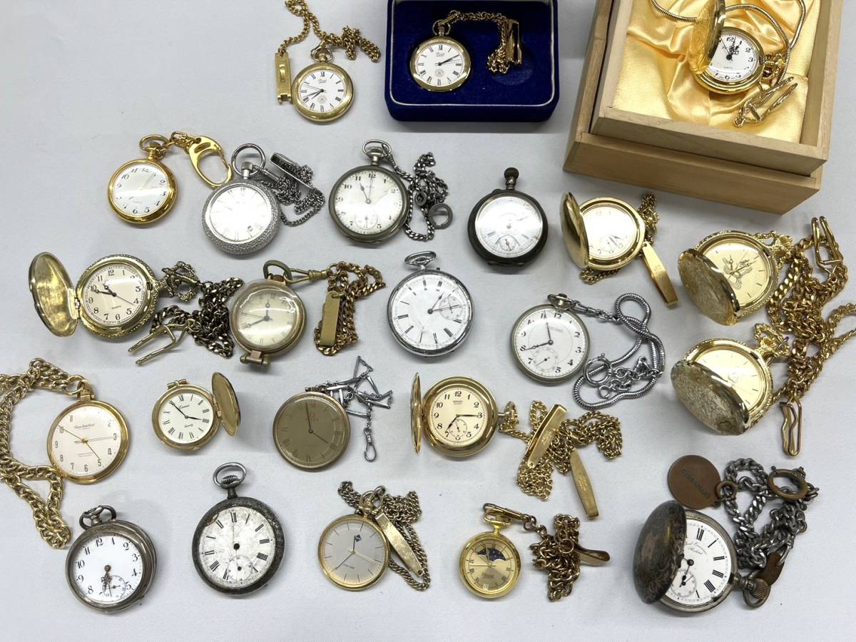◇懐中時計 時計 まとめて 23点 SEIKO CITIZEN RICOH ELGINなど 記念品