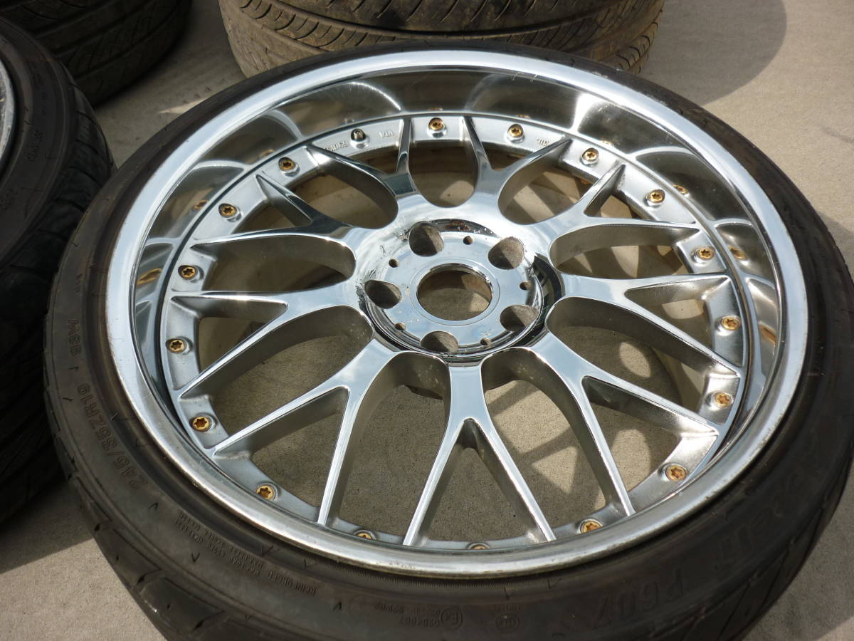 KRANZE Weds ウェッズ 深リム メッキ 19インチ 4本セット メッシュ 5 
