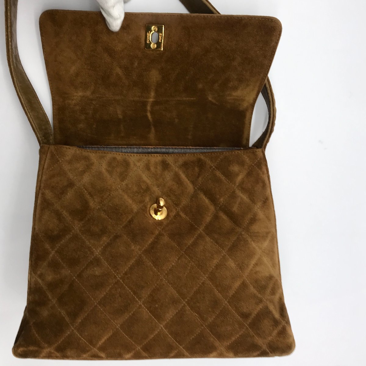 1円 CHANEL シャネル マトラッセ ショルダー バッグ スエード