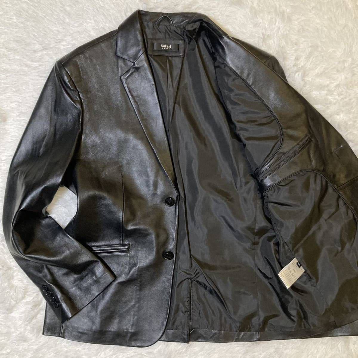 美品】Safari HOMME サファリオム 羊革 ラムレザー レザーテーラード 