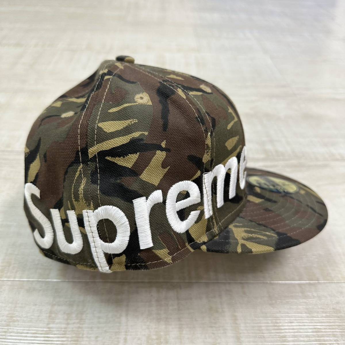 08ss 2008 希少 supreme シュプリーム x newera ニューエラ SIDE LOGO CAP サイド ロゴ 刺繍 キャップ 帽子 59FIFTY new era サイズ 7 3/8