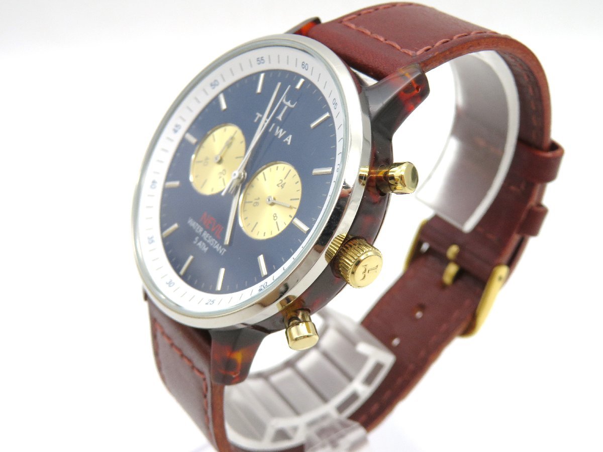 1円◇稼働◇　TRYWA　118.2　NEVIL　ブルー　クオーツ　メンズ　腕時計　　C96807