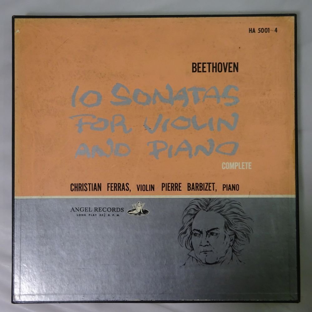 14022453;【稀少！国内東芝ANGEL/本邦初期赤盤/4LP箱】フェラス/バルビゼ ベートーヴェン/ヴァイオリン・ソナタ全集