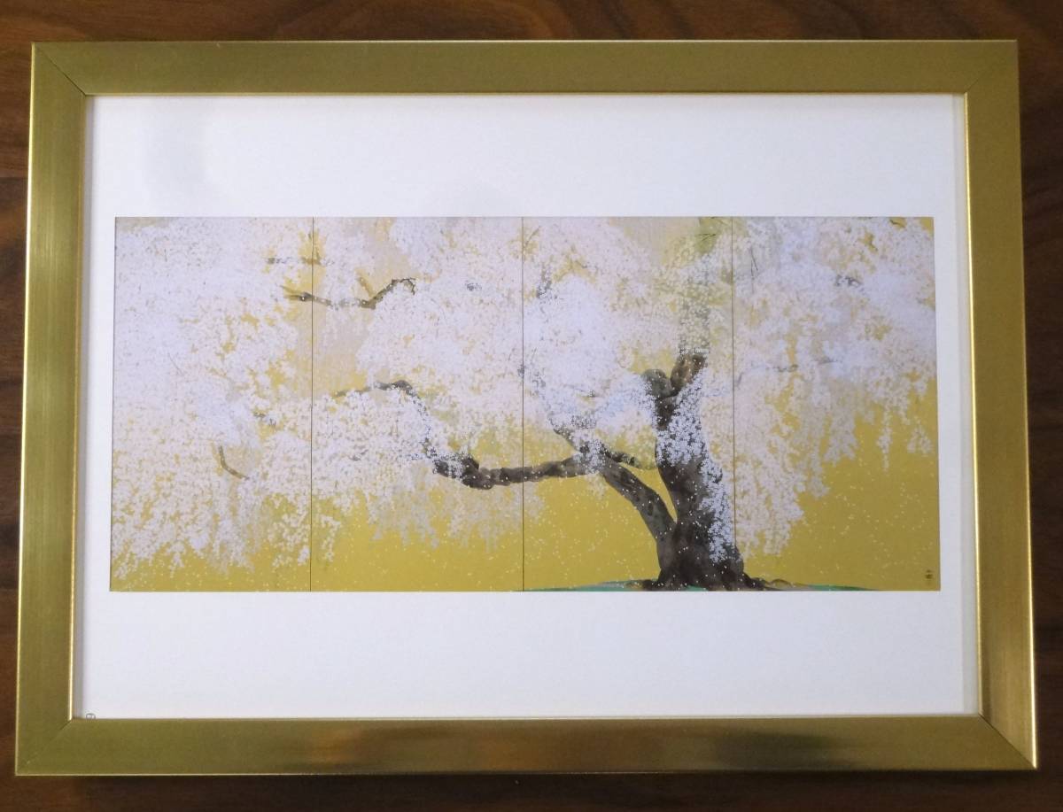【新作，安い】 中島千波 醍醐寺三宝院枝垂桜吹雪 な画集から 額装(花鳥、鳥獣)｜売買されたオークション情報、yahooの商品情報をアーカイブ公開 - オークファン 花鳥、鳥獣