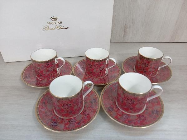 NARUMI ナルミ コーヒー碗皿 5客 金縁 コーヒー カップ＆ソーサー