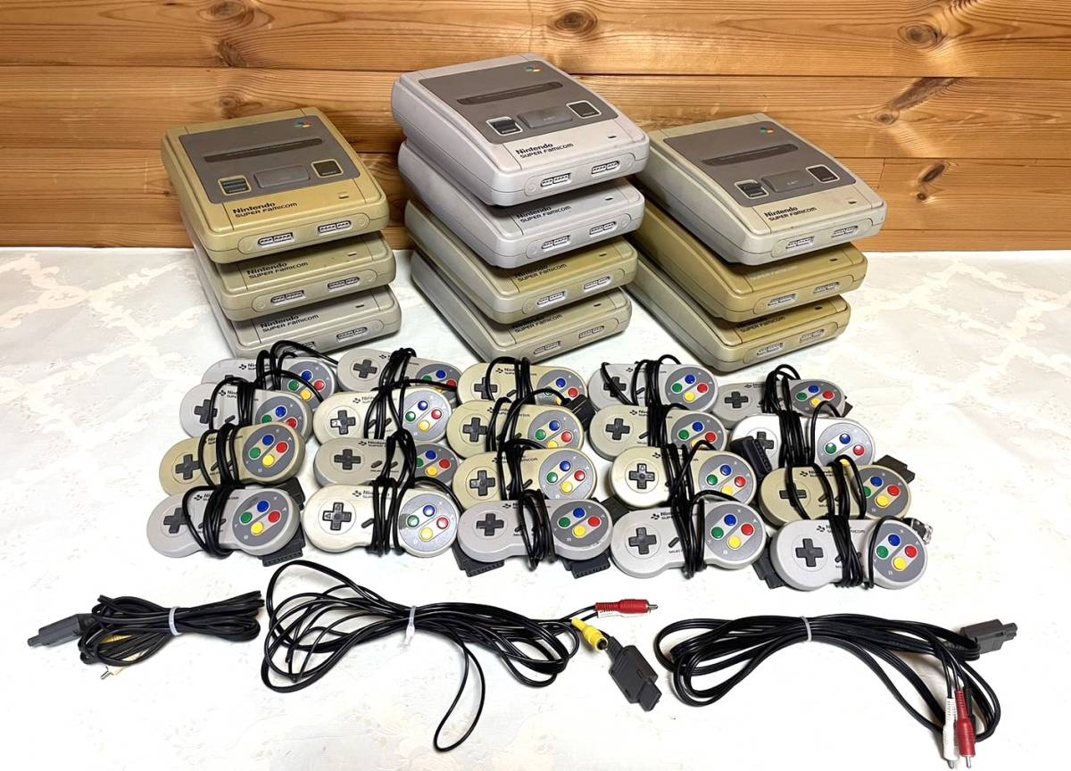 【Y226】任天堂/Nintendo/スーパーファミコン/SFC/本体10点/コントローラー20点/配線コード3点/ジャンク/まとめて/33点セット