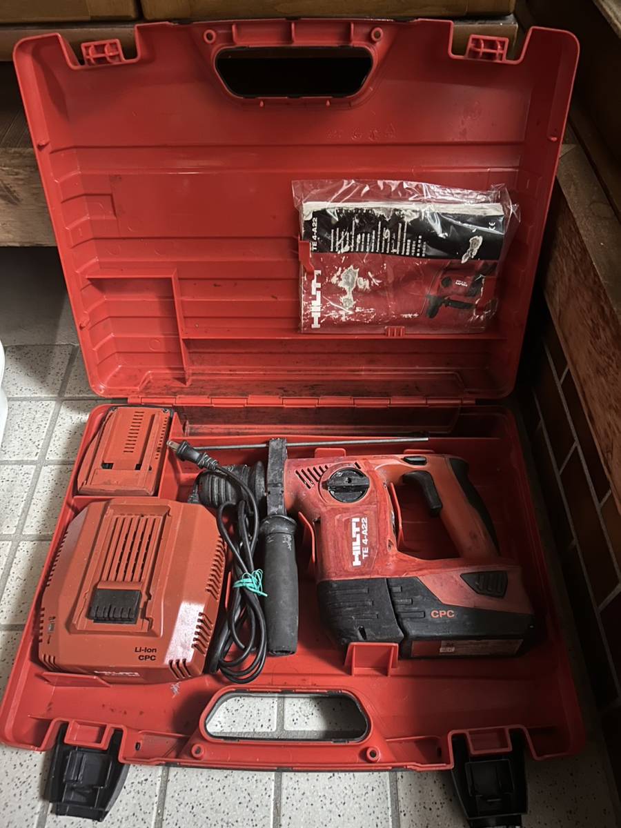 格安スタート HILTI ヒルティ 充電式ロータリーハンマードリル TE4-A22 バッテリ×2 充電器 
