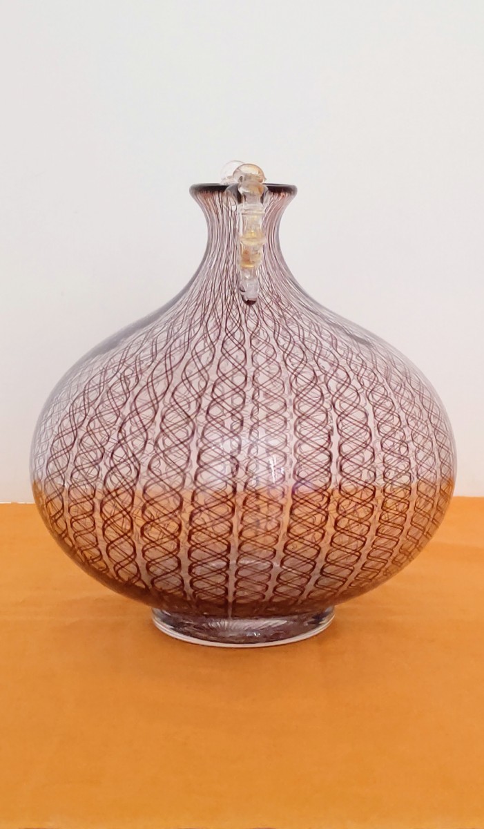 ITALY☆ムラノ レッド レース 花瓶 オブジェ☆ヴェネチアン グラス