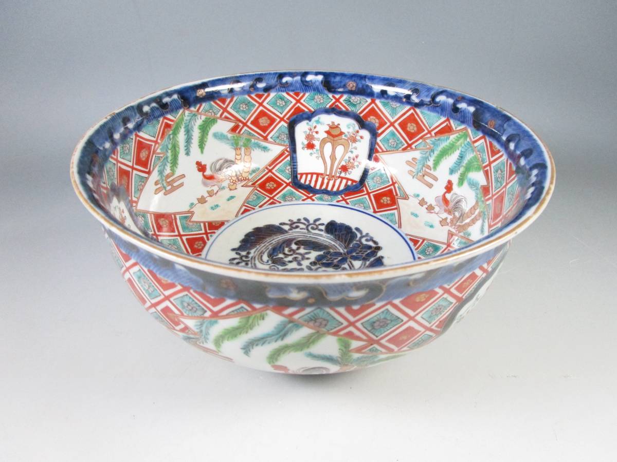 草】古伊万里 蓋付き茶碗 ① 5客組 草花・唐草図 江戸末 古