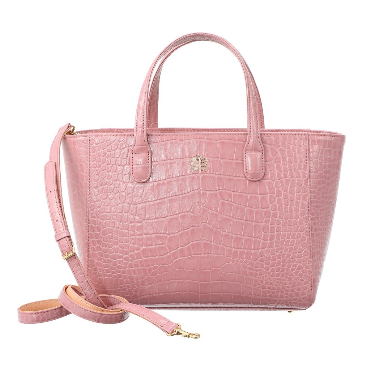 クロコダイル型押し キップレザー ２ウェイトートバッグ