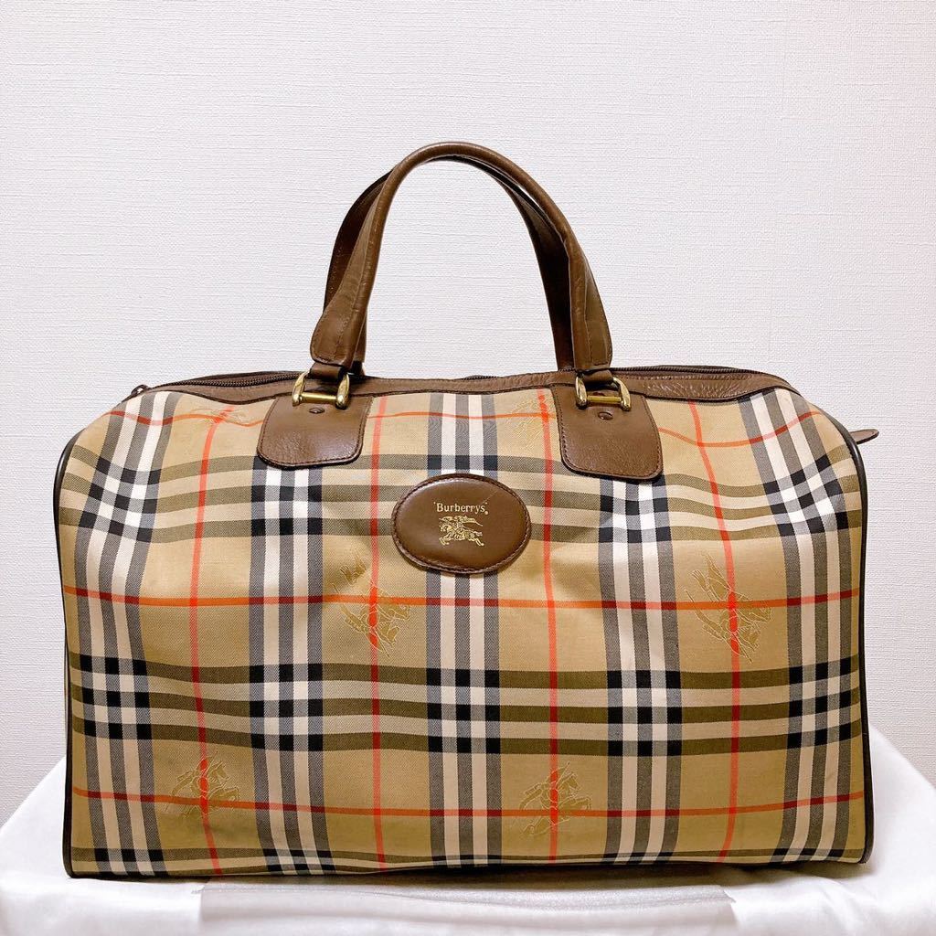 美品 Burberrys バーバリー ボストンバッグ チェック柄 ノバチェック