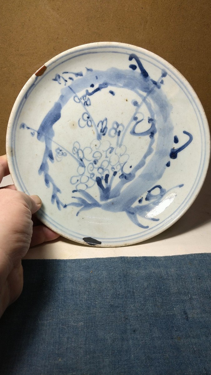 李朝 鹿 鶴 兎 亀 竹 梅 【哲】【特別出品】李朝白磁染付