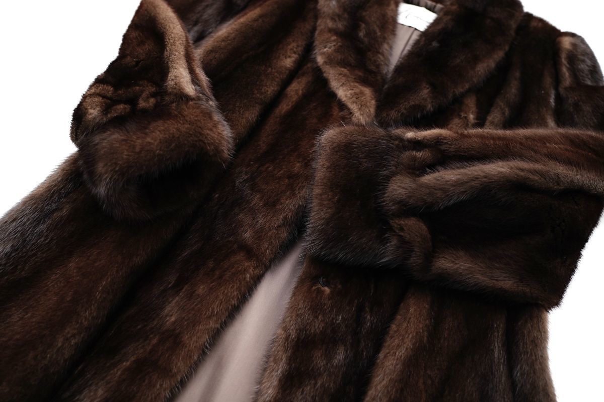 ミンク毛皮コート ブランド不明 毛皮 ロング コート ファー 11号