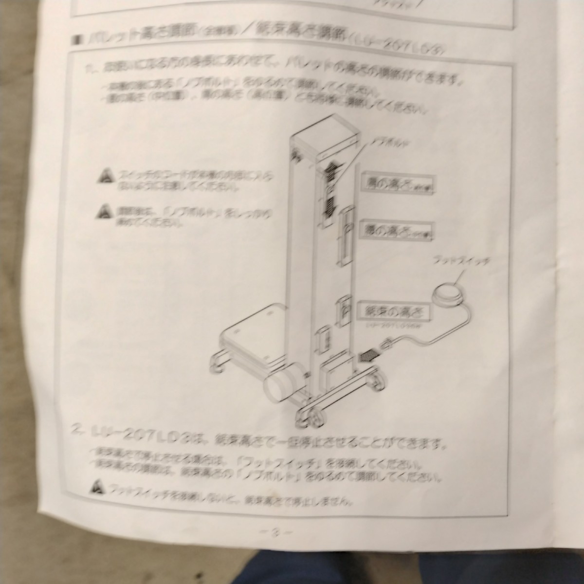 楽だ君 米袋 昇降機 リフト リフター LU 207 LD3 タイガー カワシマ 