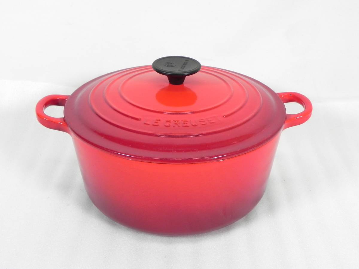[Q9591]Le Creuset/ル・クルーゼ 両手鍋 φ24㎝ レッド