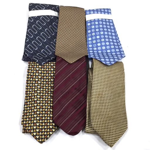 サルヴァトーレフェラガモ シルク ネクタイ ニワトリ 総柄 他 ポールスミス / グッチ 等 メンズ 服飾小物 計6点