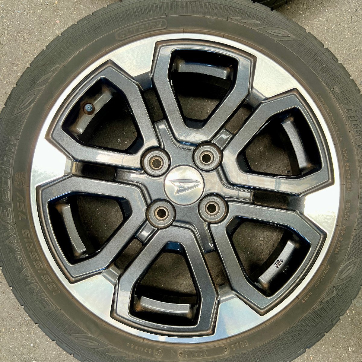 タイヤ付き純正ホイール4本セット ウェイク LA700S 15×4 1/2J +45