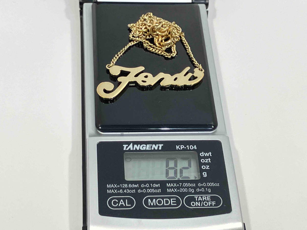 FENDI ゴールド ネックレス ロゴモチーフ 即決】FENDI ロゴモチーフネックレス 42cm 8.2g ブランドアクセサリー