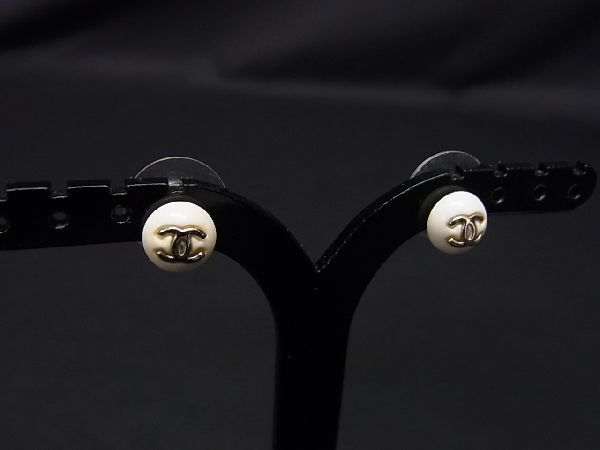 1円 CHANEL シャネル ココマーク 05 V ピアス アクセサリー レディース 