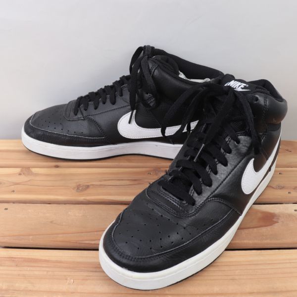 Nike ブラック スニーカー US 10 z6782 ナイキ コート ビジョン ミッド US10 28.0cm/黒 ブラック 白