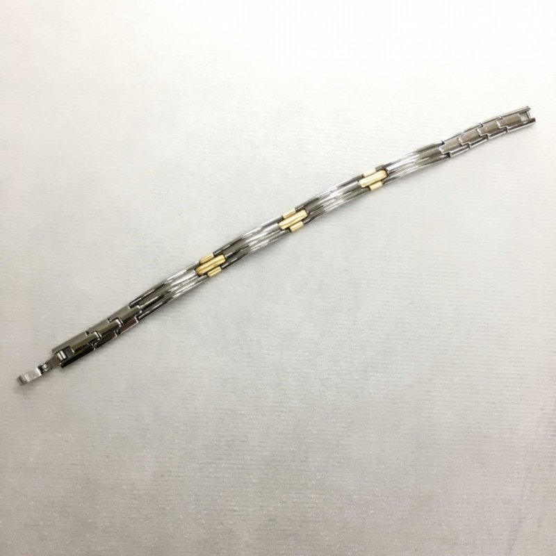 医協 K18 ブレスレット チタン シルバーカラー× ゴールドカラー