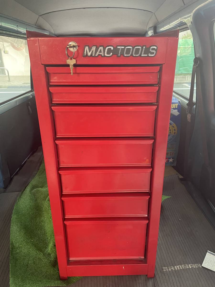 中古 マックツール 7段式 キャビネット 鍵付き MAC 工具箱(設置型  