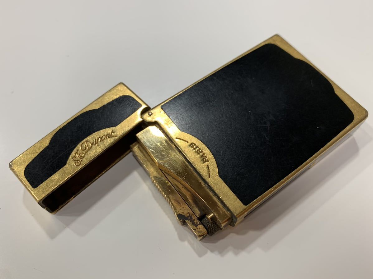 1円〜 着火確認済 S.T.Dupont デュポン ガスライター ブラック