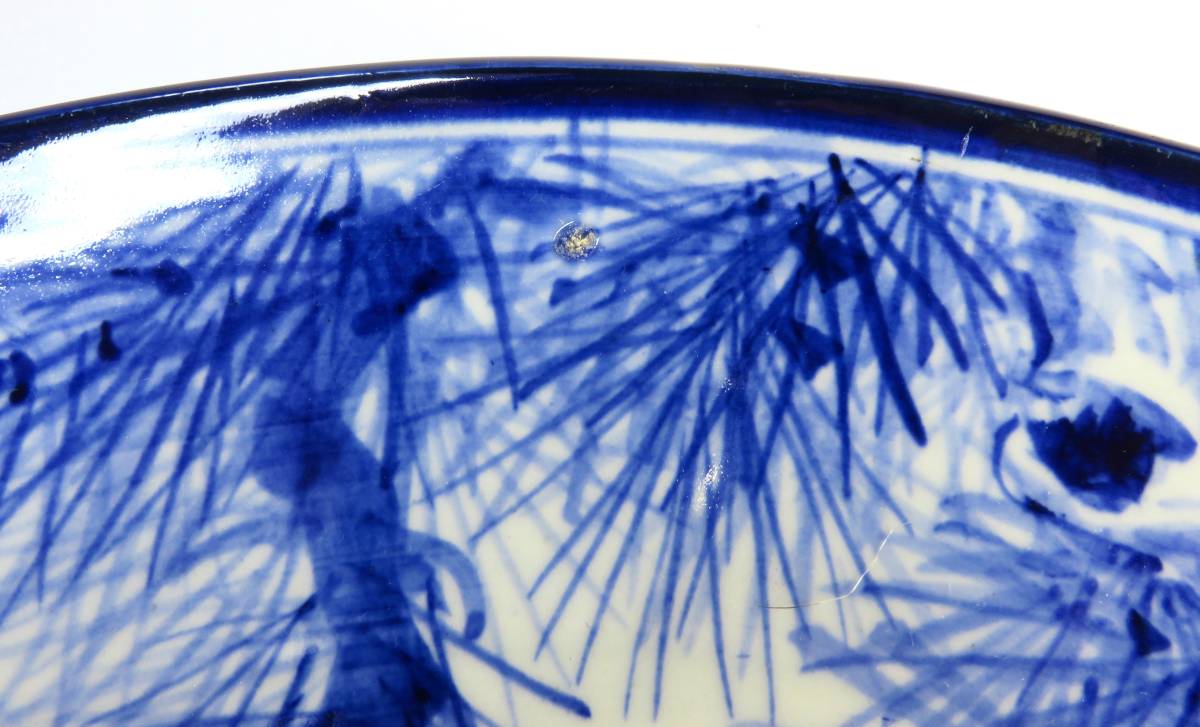 染付 大皿 風景図