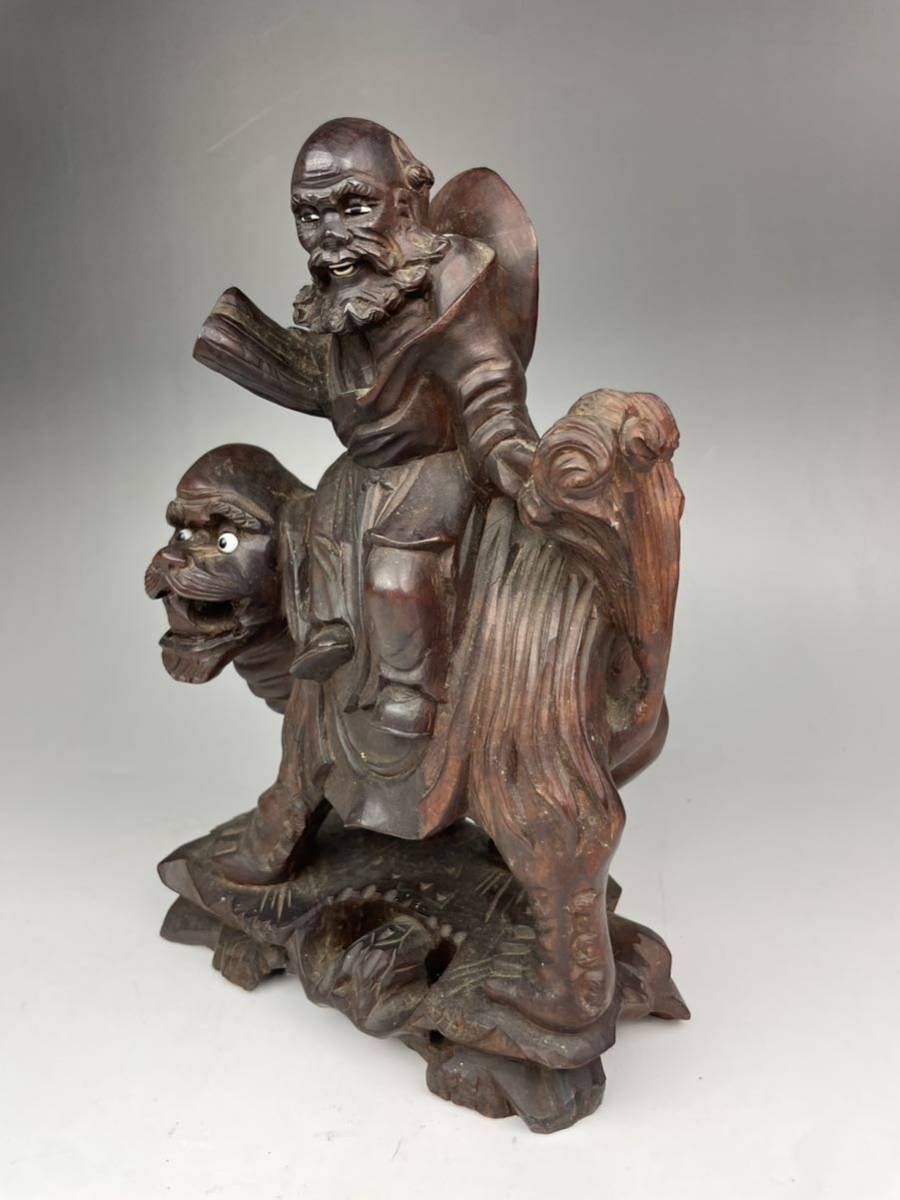 中国骨董 ＊豪華な木彫り 黒塗りキャビネット くだらなく