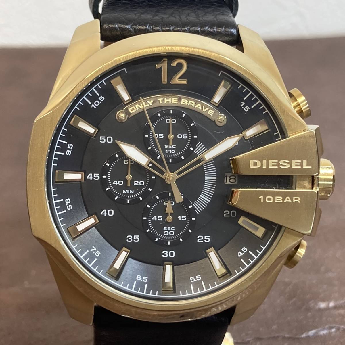 MH-5105】中古美品 DIESEL ディーゼル DZ‐4344 クオーツ 腕時計 クロノ 