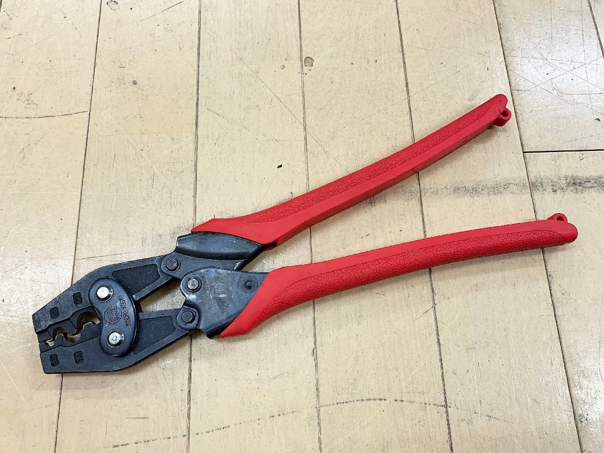 ★中古美品★ミノル工業 マーベル 裸圧着端子・スリーブ用 圧着工具 MH-22 5.5・8・14・22mm2 圧着ペンチ ハンドプレス ハンドツール)倉b