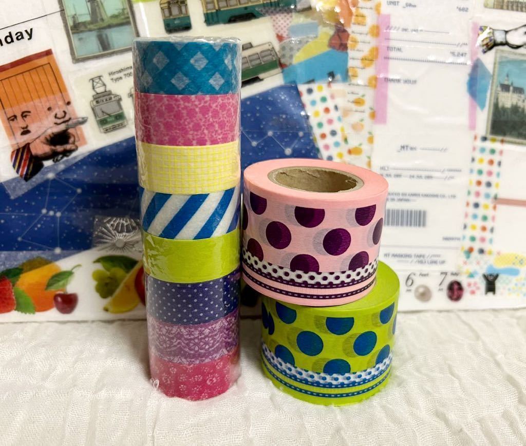 【レア】初期マークス　中古マスキングテープセット④　キャンディカラー　ビビット ◯マークス廃盤◯ マスキングテープ ビビットカラーセット 廃盤