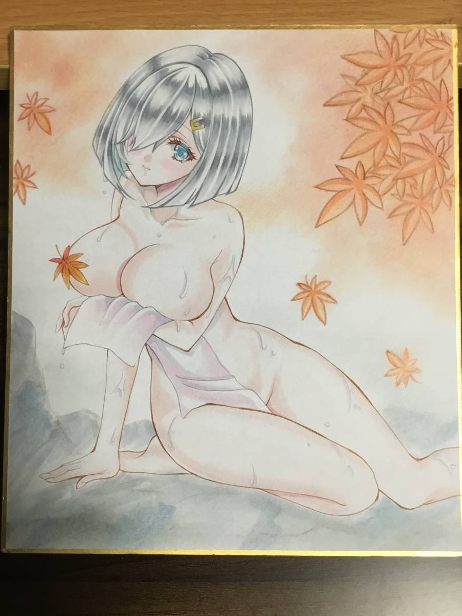 手描き同人イラスト 浜風 艦これ 色紙（210㎜×180㎜）