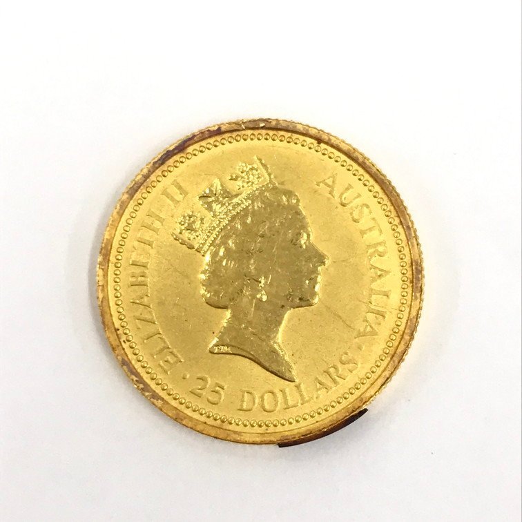 K24 純金 オーストラリア カンガルー 1991 1/4oz 25ドル 金貨 7.7g【BJAA2013】_2