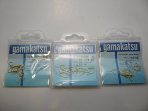 がまかつ　鈎　はり　アジ・イサキ（丸耳）　８号　３袋（１袋１１本入り）