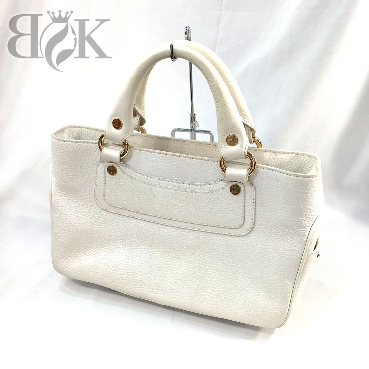 セリーヌ ブギーバッグ ハンドバッグ トート レザー ホワイト系 レディース CELINE 中古 ★