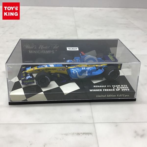 新品，2025 1円〜 ミニチャンプス 1/43 ルノーF1チーム R25 F.アロンソ ウィナー フランスGP 2005