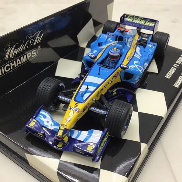 新品，2025 1円〜 ミニチャンプス 1/43 ルノーF1チーム R25 F.アロンソ ウィナー フランスGP 2005