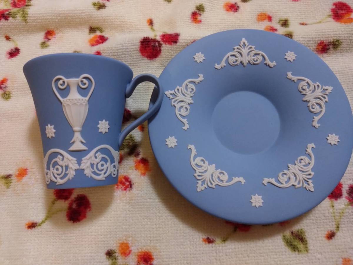 ★2003年 限定品★ウェッジウッド ジャスパーブルー デミタスカップ＆ソーサー Wedgwood Jasper★